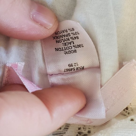 Vintage Y2K Victoria Secret Cream White Lace Slip‎ Nightie Pajamas Negligee LG - Picture 9 of 9